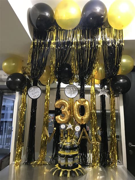Black And Gold Birthday Decor Gatsby Party Decorations Debut Theme