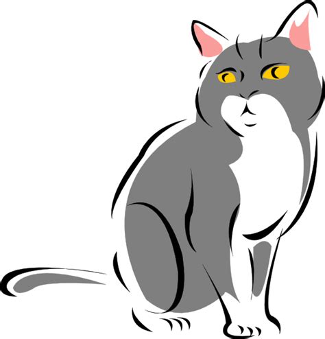 Stylized Gray Cat Clip Art At Vector Clip Art Online