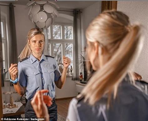 germany s most beautiful policewoman returns to work as a cop daily mail online