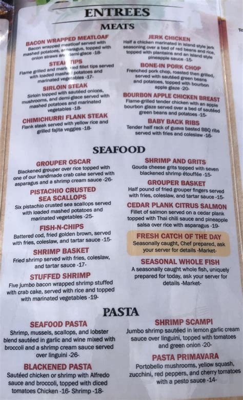 Sunset Grill and Beach Bar menu in Ruskin, Florida, USA