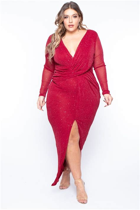 This Plus Size Stretch Knit Sheer Mesh Maxi Dress Features All Over