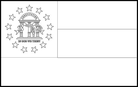 Georgia Flag Coloring Page State Flag Drawing Flags Web