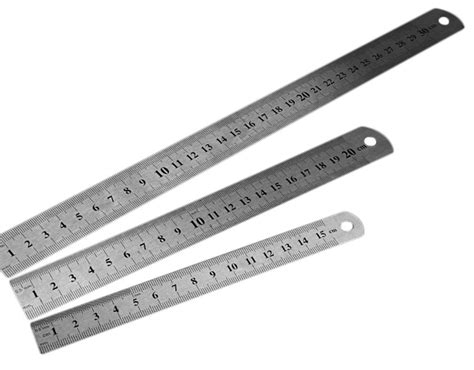 Vikenner 3 Pcs Stainless Steel Measuring Ruler Kit Double Sided Scale