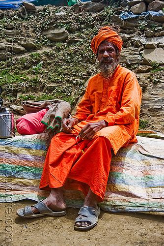 Sadhu Hindu Holy Man Resting On Trail Amarnath Yatra Pilgrimage Amarnath Yatra Pilgrimage