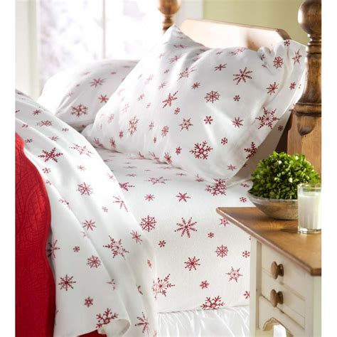 Crystal Snowflake Cotton Flannel Sheet Set Full Size