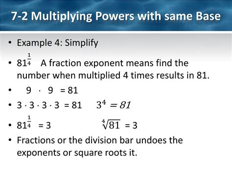 Ppt 7 2 Multiplying Powers With Same Base Powerpoint Presentation