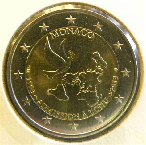 Monaco 2 Euro Commémorative 2013 20ème Anniversaire De Ladmission à