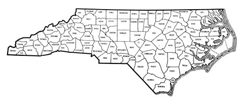 A Map Of North Carolina Counties