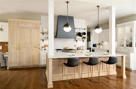 Then, while wearing gloves, wipe away the stripper and the old stain or varnish. Bleached White Oak Cabinets Star in This Two-Tone Kitchen