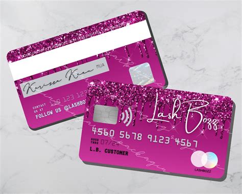 Diy Credit Card Business Cards Canva Template Etsy Glitter Business