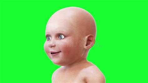 Funny Baby Children Green Screen Realistic Animation Stock Footage