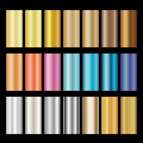 Metallic Gradient Collection Different Colors Illustration 3769141