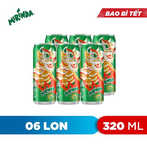 Lốc 6 Lon Nước Ngọt Có Gas Mirinda Soda Kem 320mllon Nước Ngọt