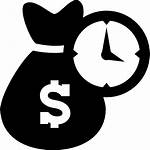 Clock Money Icon Bag Icons Dollars Symbol