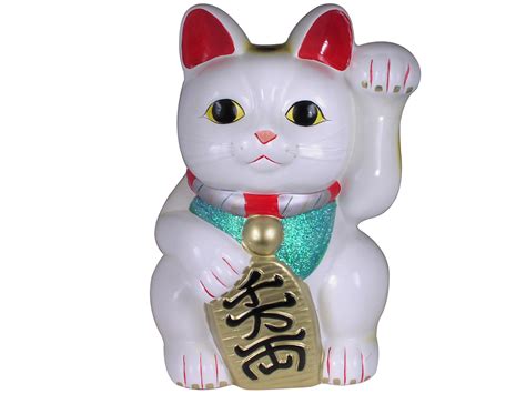 18 Inch Large White Japanese Maneki Neko Lucky Cat