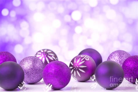 Purple Christmas Scene With Baubles Photograph By Sara Winter Pixels