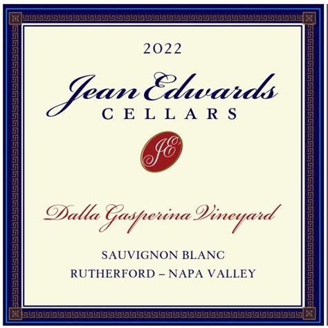 2022 Jean Edwards Cellars Sauvignon Blanc Dalla Gasperina Vineyard Usa