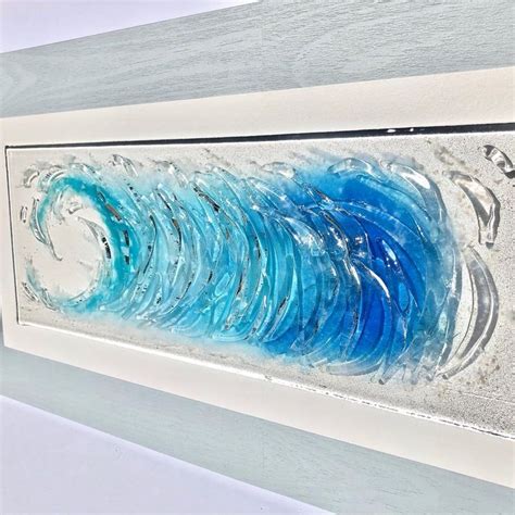 Fused Glass Ocean Wave Fused Glass Wall Art Waves Beach Etsy In 2020