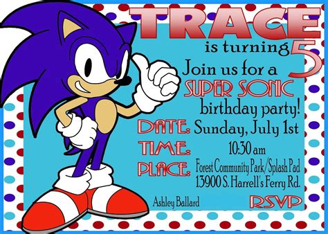 Sonic Birthday Invitations Mickey Mouse Invitations Templates