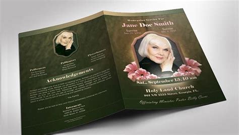 obituary template   word excel  psd format