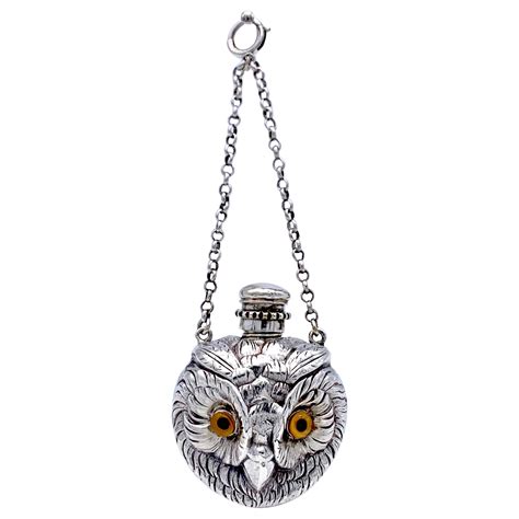 Antique Victorian Silver Owl Perfume Bottle Pendant For Sale At 1stdibs