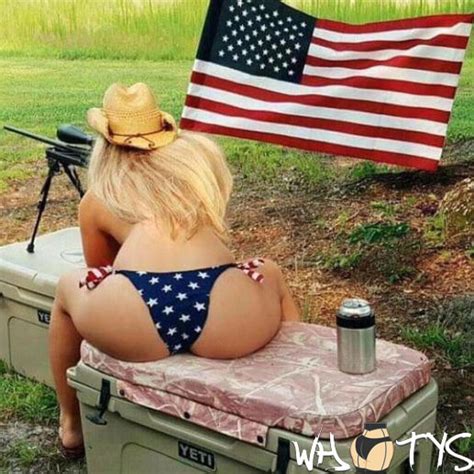 Thumbs Pro NSFW Blonde Whooty Pawg Rifle Gun Flag Stars Panties Yeti Cooler Cowbabe Hat The