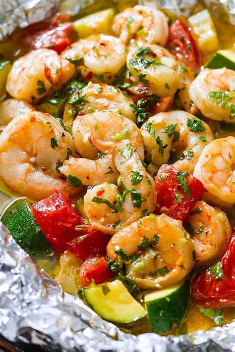 In fact, skillet shrimp is a great shrimp lunch idea, too. Shrimp Foil Packets with Lemon Garlic Herb Sauce — Eatwell101