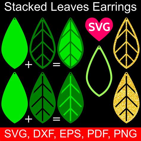 Download Leaf Earrings SVG Cut Files for laser cut, Cricut ...