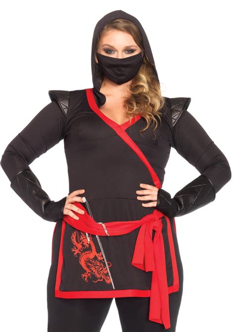 Leg Avenue Womens Plus Size Black Ninja Assassin Costume