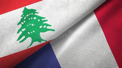 France And Lebanon Or Lebanese Republic Symbol Of National Flags From