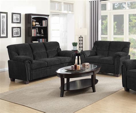Luxury Chenille Dark Carved Wood Sofa Set 2pcs Hd 90021 Classic
