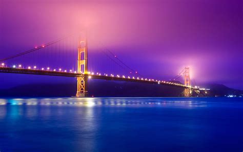 Golden Gate Bridge Fog San Francisco Bay Pacific Ocean Usa Background