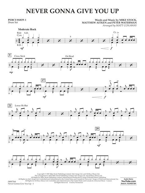 Never Gonna Give You Up By Rick Astley Sab Choir Digital Sheet Music