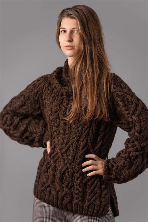 Knit Women Sweater Oversized Merino Wool Woman Sweater Italian Merino