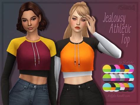 Trillyke Jealousy Athletic Top Sims 4 Sims 4 Clothing Sims