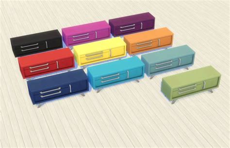 Комод Audrinite Side Table Dresser By Plasticbox Мебель для Sims 4