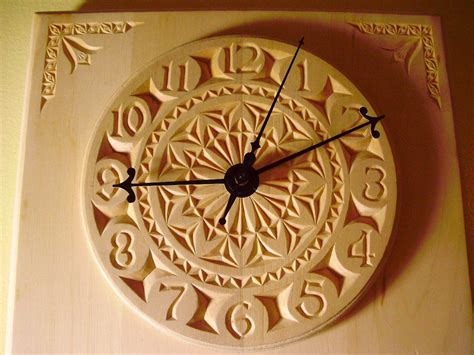 Beautiful Personalized Chip Carved Clock Chip Carving Clock Carving