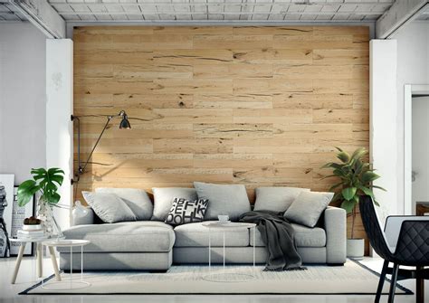 Wandverkleidung aus Echtholz Eiche | Wohnzimmerwand, Wand mit holz
