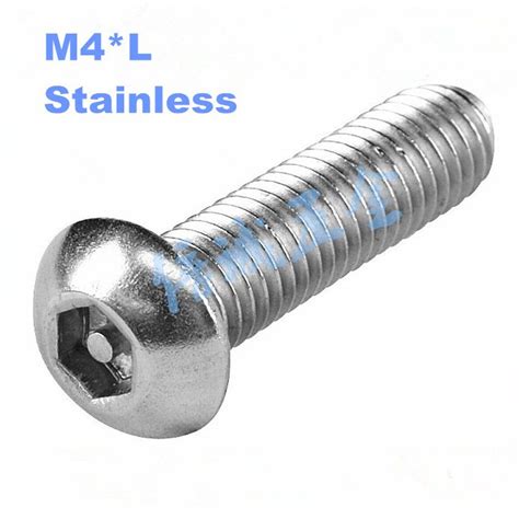 100pcs/lot Stainless steel button pan head hex socket with column cylinder security screw ...