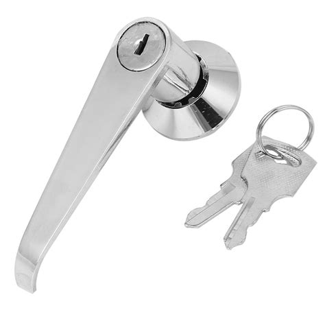 Door 35 Length Shaft Handle Metal Cabinet Lock And Key Silver Tone
