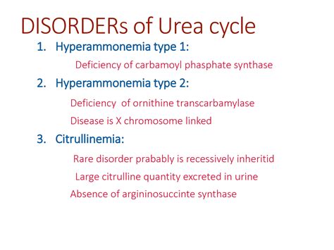 Solution Disorders Of Urea Cycle Studypool
