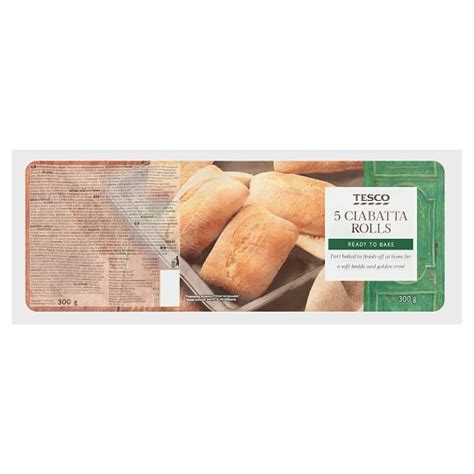 Tesco Ready To Bake Ciabatta Rolls 5 Pcs 300 G Tesco Groceries