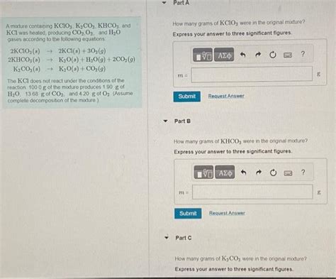 Solved A Mixture Containing Kclo3 K2co3khco3 And Kcl Was