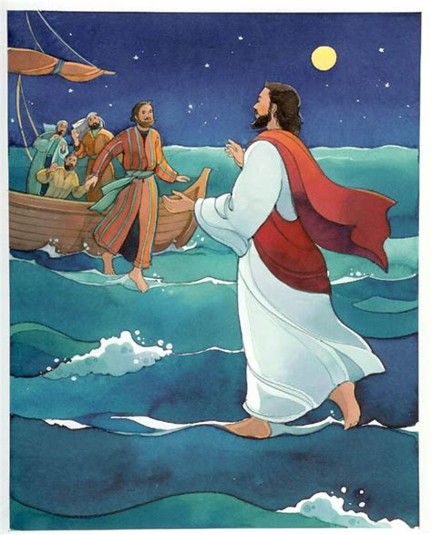 Jesus Walking On Water And Helping Peter In The Storm Pictures Free