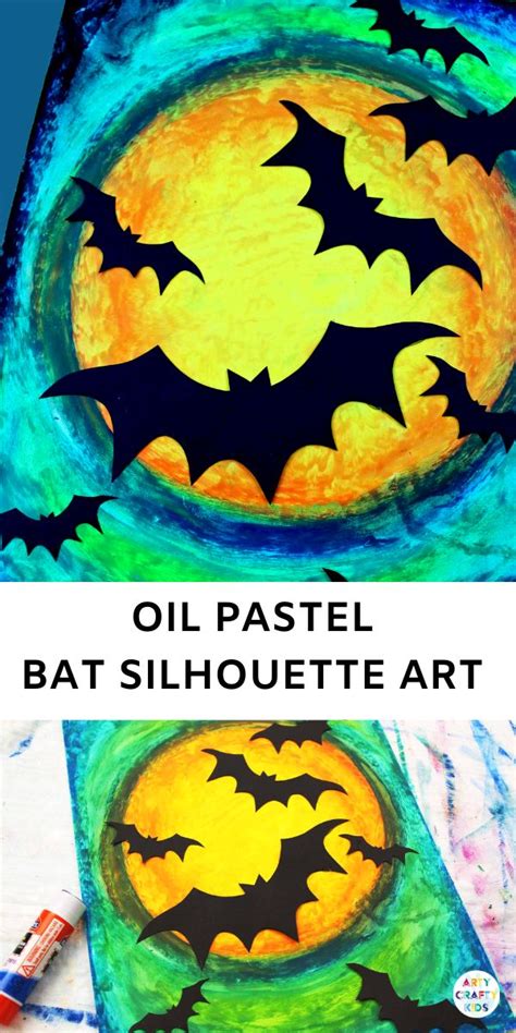 Oil Pastel Bat Silhouette Halloween Art Halloween Art Projects