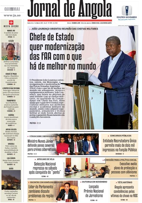 Jornal De Angola Quinta 11 De Maio De 2023