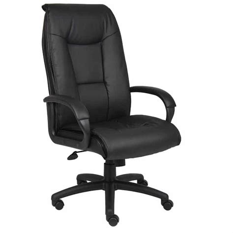 One touch pneumatic seat height adjustment. Boss Executive Leather Plus Chair W/Padded Arm - PnP ...