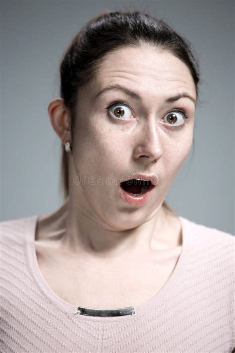 Portrait Of Young Woman With Shocked Facial Expression Stock Image Image 67954007