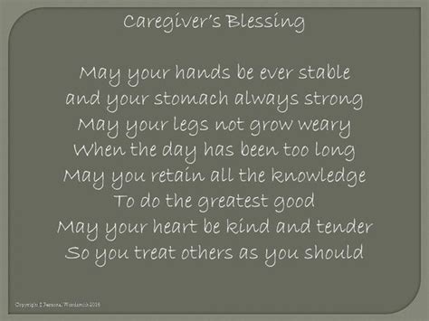 Caregivers Blessing Prayer For The Caregiver
