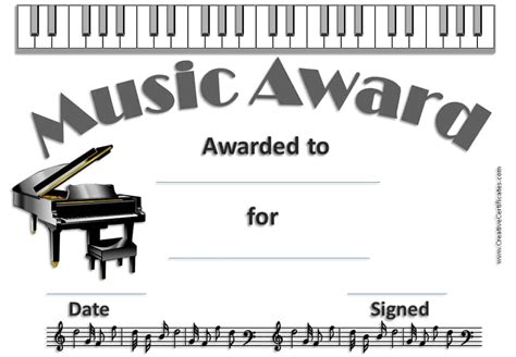 Free Printable Music Award Templates Aulaiestpdm Blog